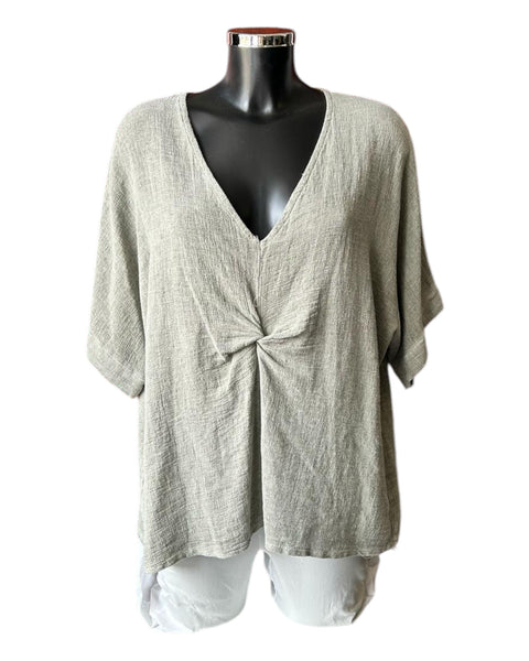 Casey range v neck twist front top - Khaki