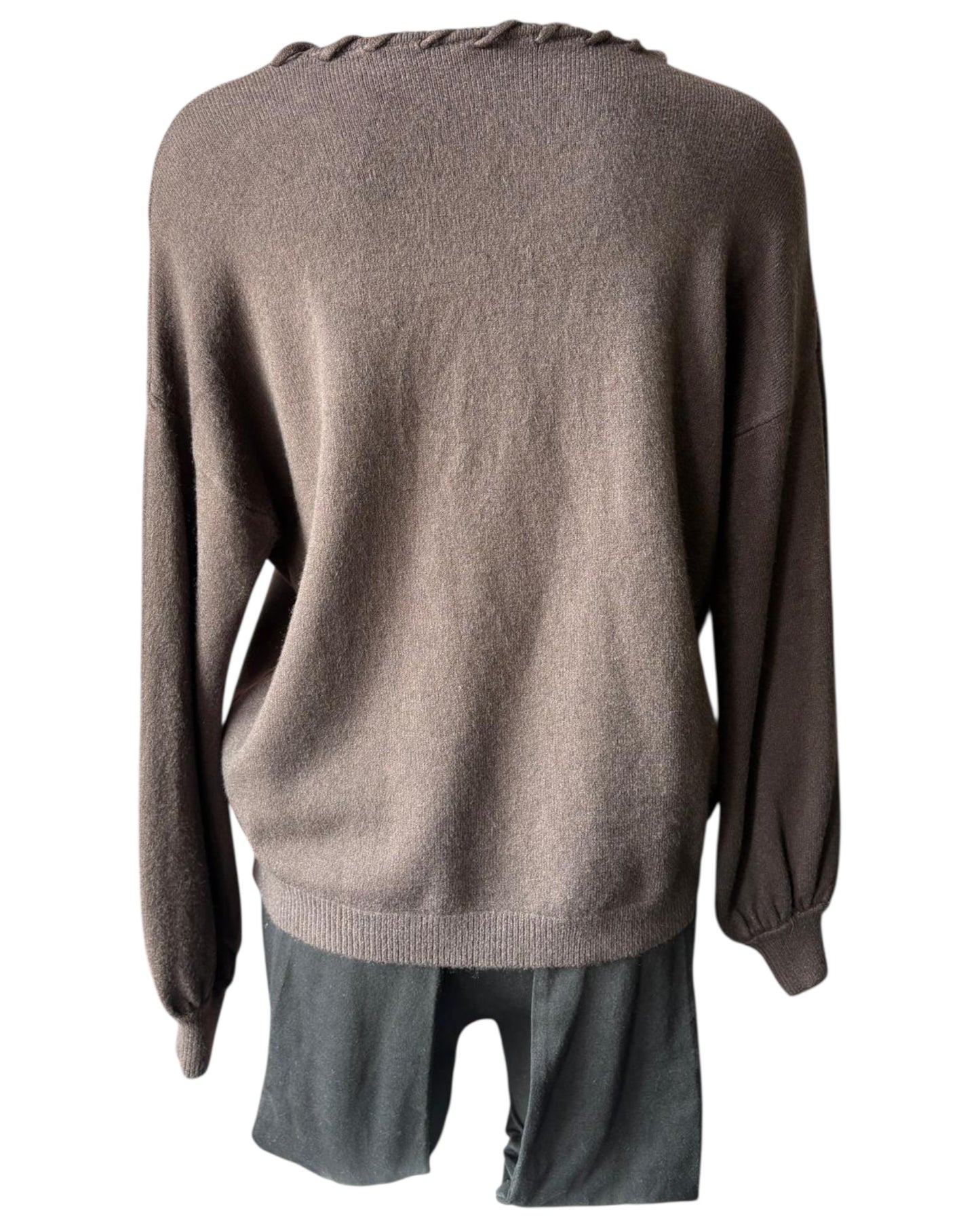 Imogen v neck super soft jumper - Chocolate