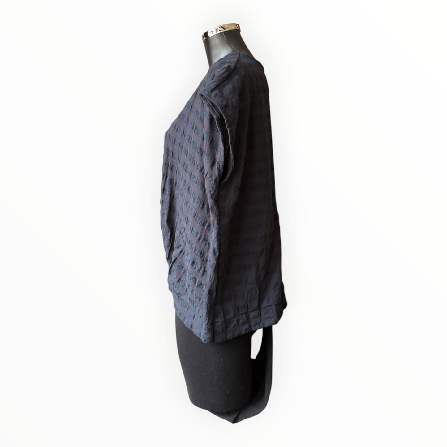 Eliza range checked cap sleeve top - Navy