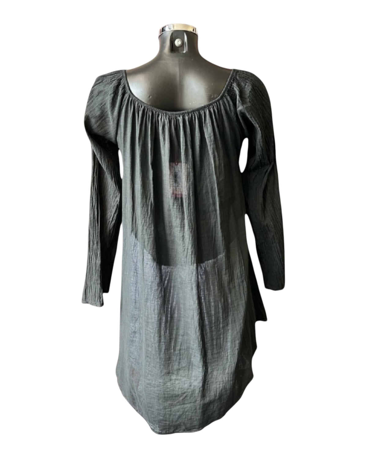 Sasha ruched smock tunic top - Black
