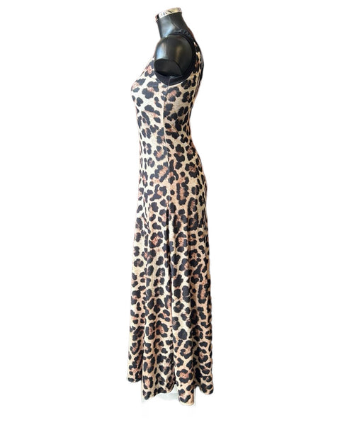 Rita animal print split front dress