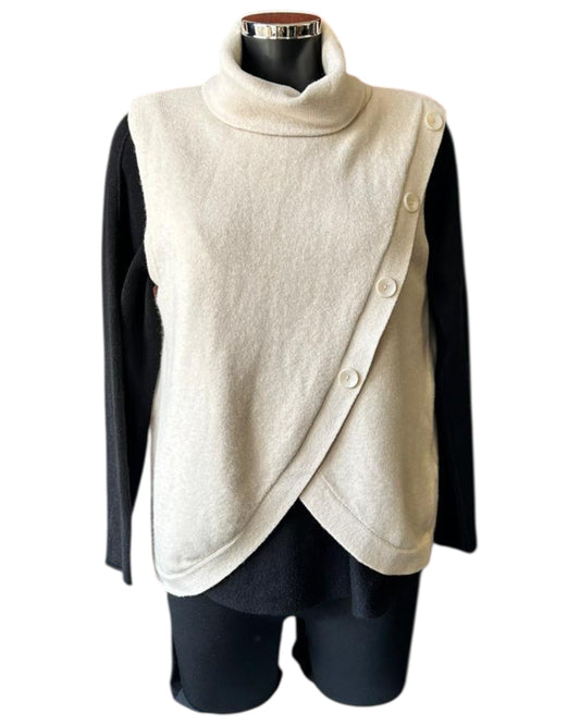 Tilly cowl neck wrap waistcoat top - Beige