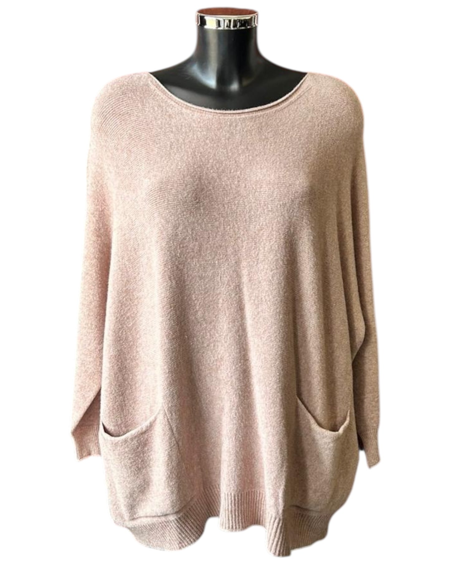 Agatha relaxed fit 2 pocket jumper - Biscuit