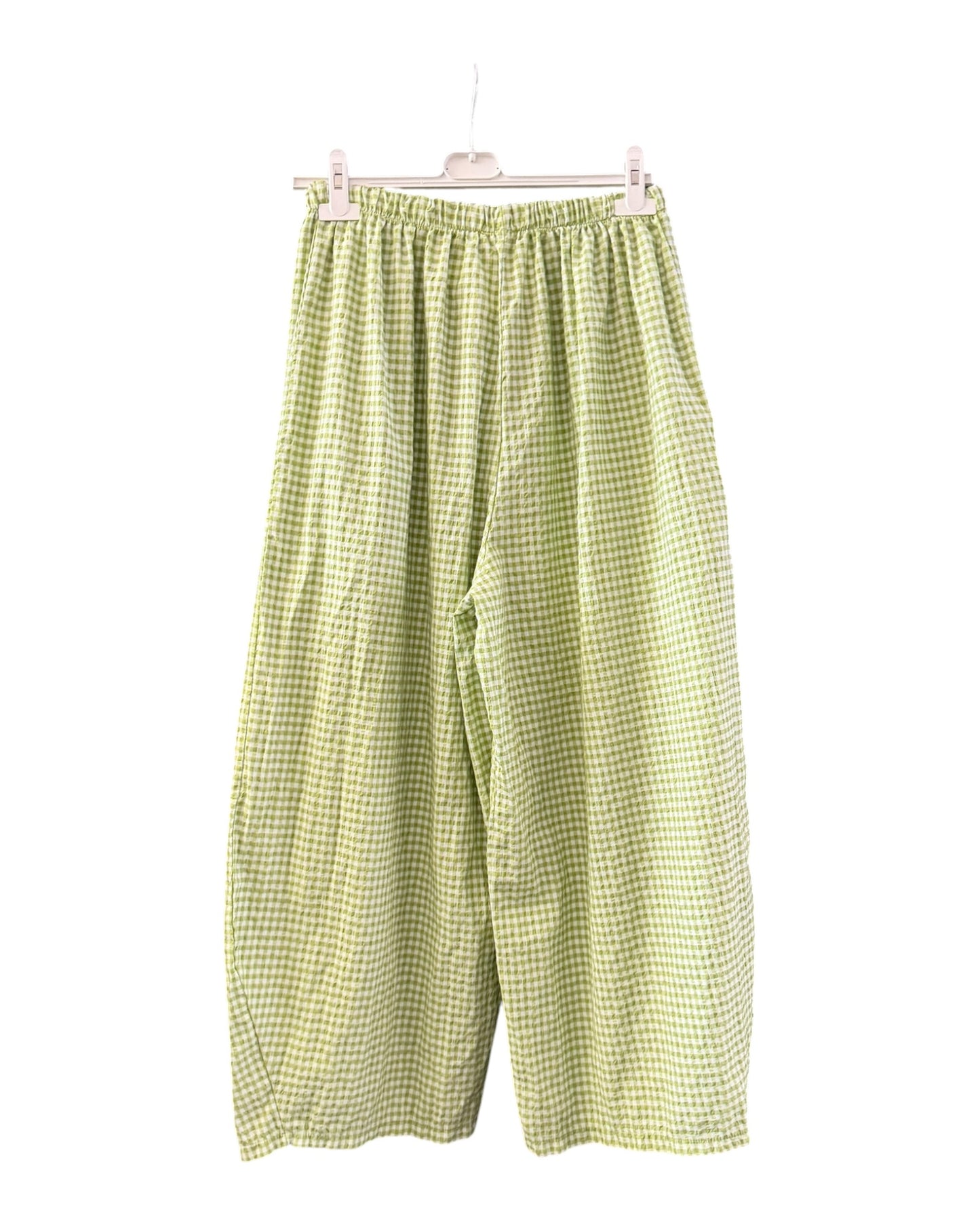 Gia gingham check balloon trousers - Lime