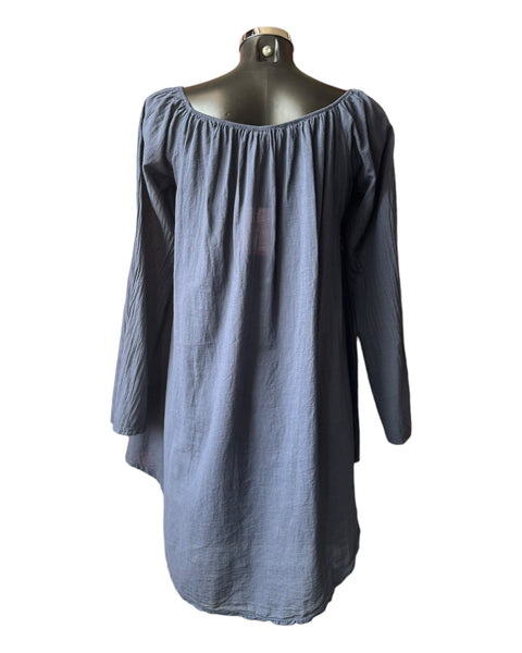 Sasha ruched smock tunic top - Navy