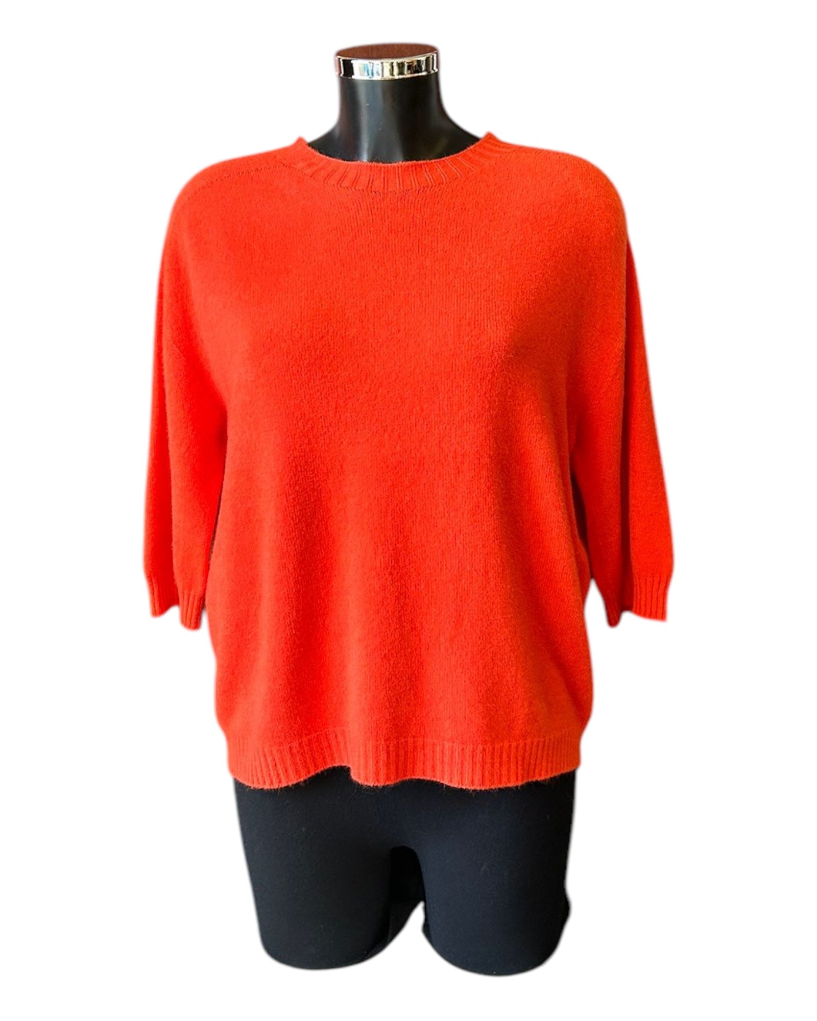 Cassie half sleeve crew neck jumper - Orange