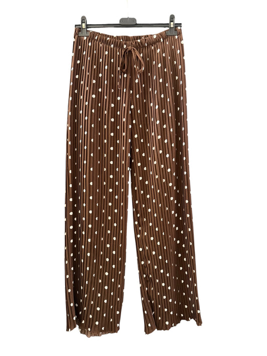 Sammy pisse pleated wide leg trousers - chocolate polka dot
