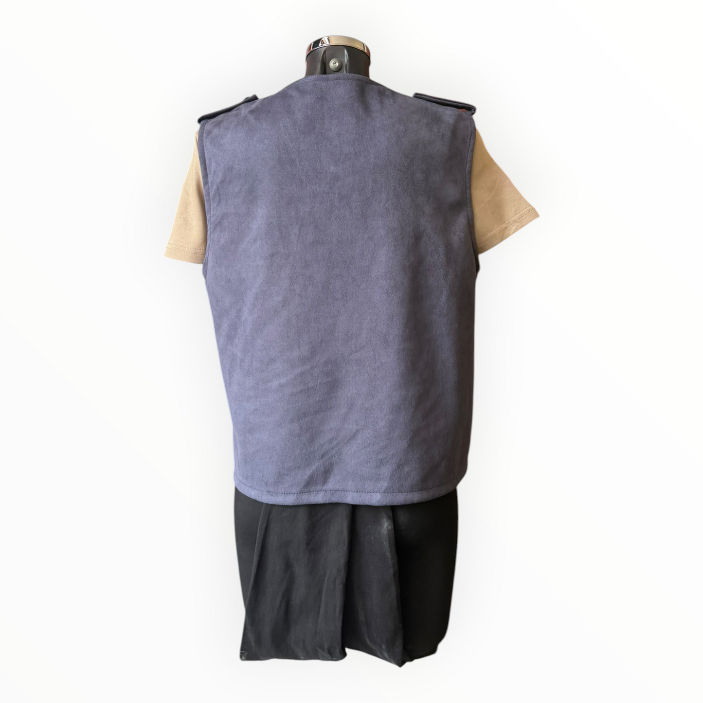 Moira suede feel military waistcoat - Navy