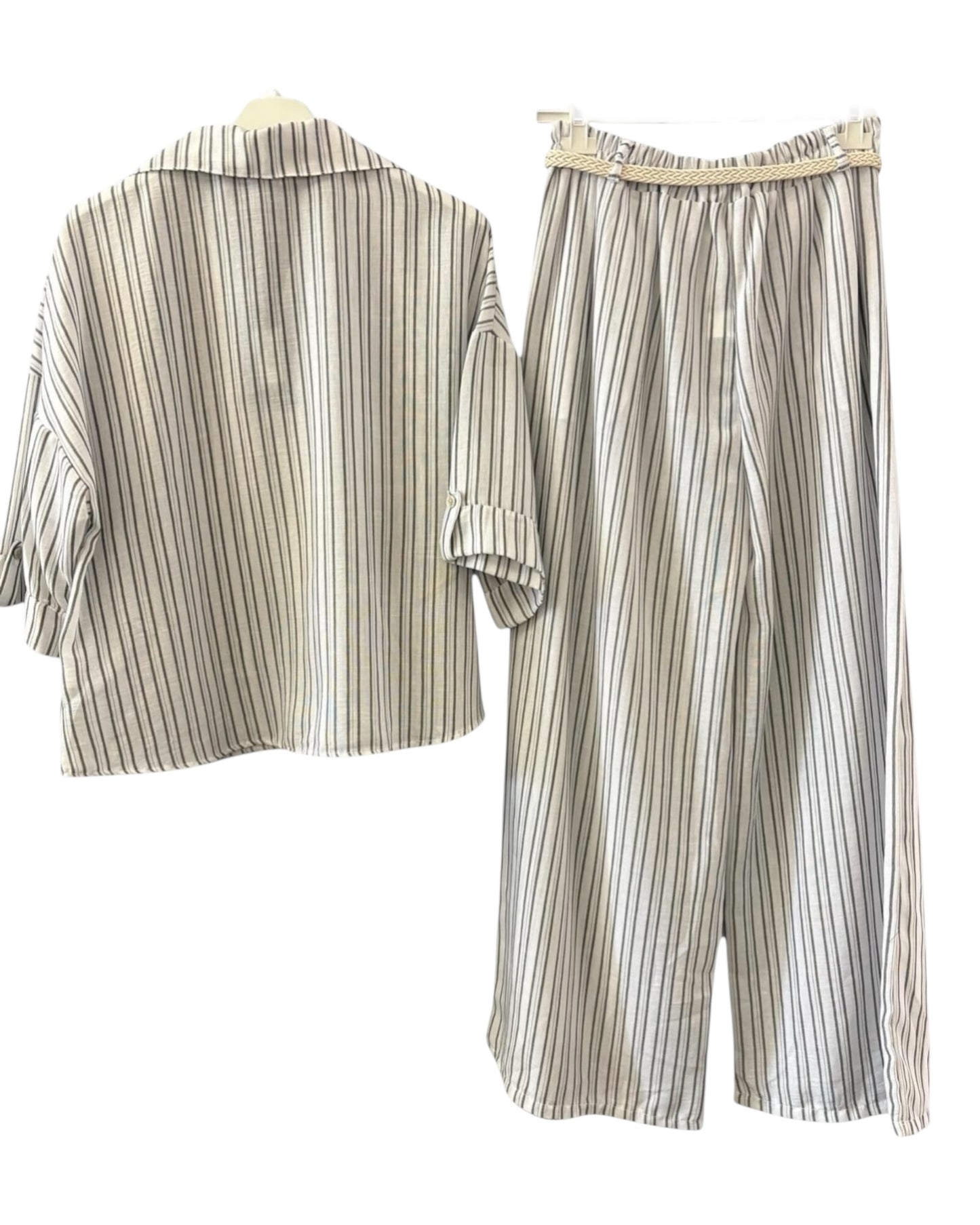Elona striped co-ord trouser suit - White