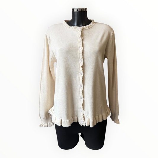 Florence frill trim cardigan - Beige