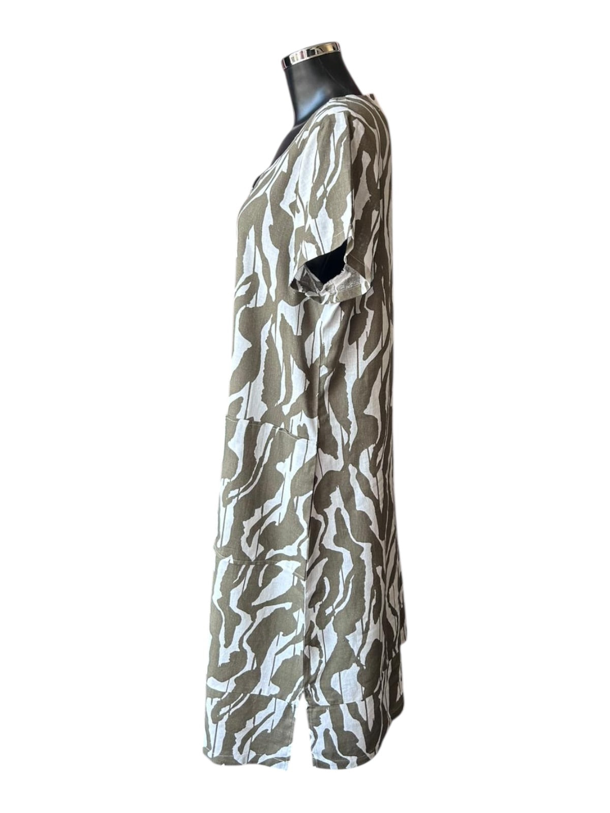 Betty basics elwood olive green print dress