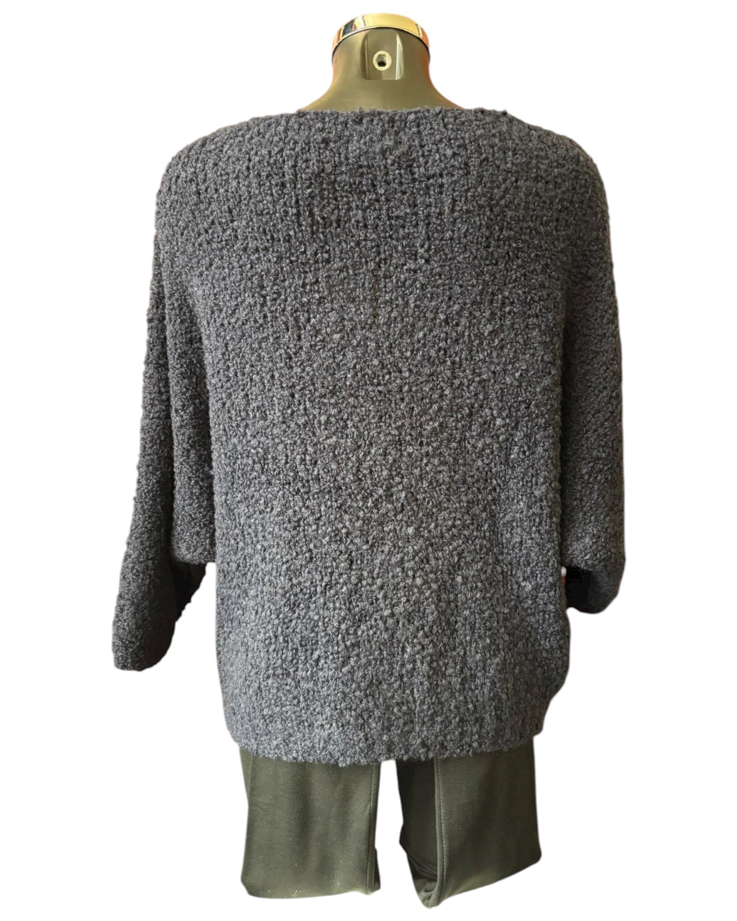 Harper slouchy boucle knit short jumper - Navy