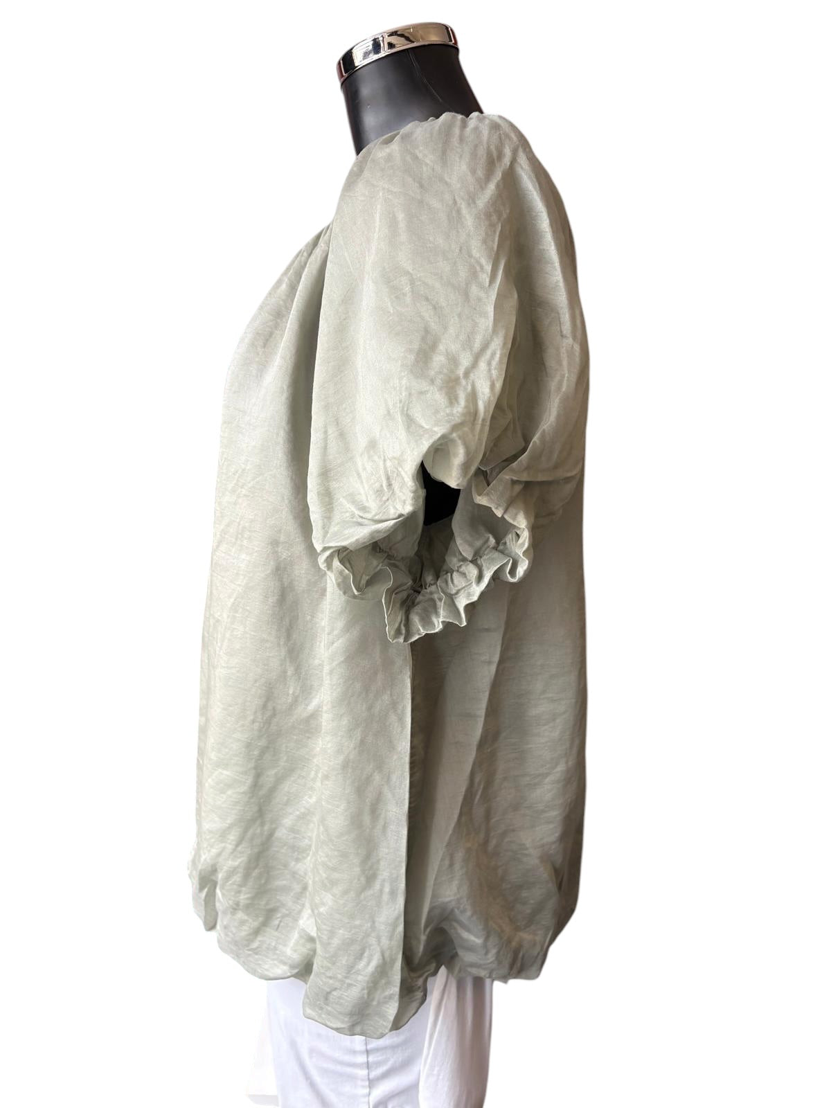 Isla bardot puff sleeve top - Khaki