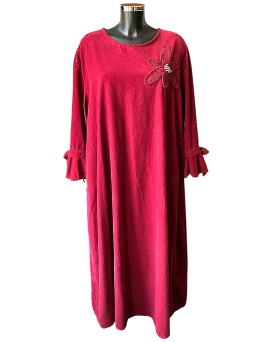 Iris corduroy relaxed fit dress - Bordeaux