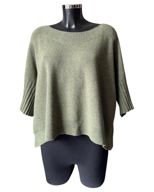 Morgan half sleeve boxy jumper - Khaki