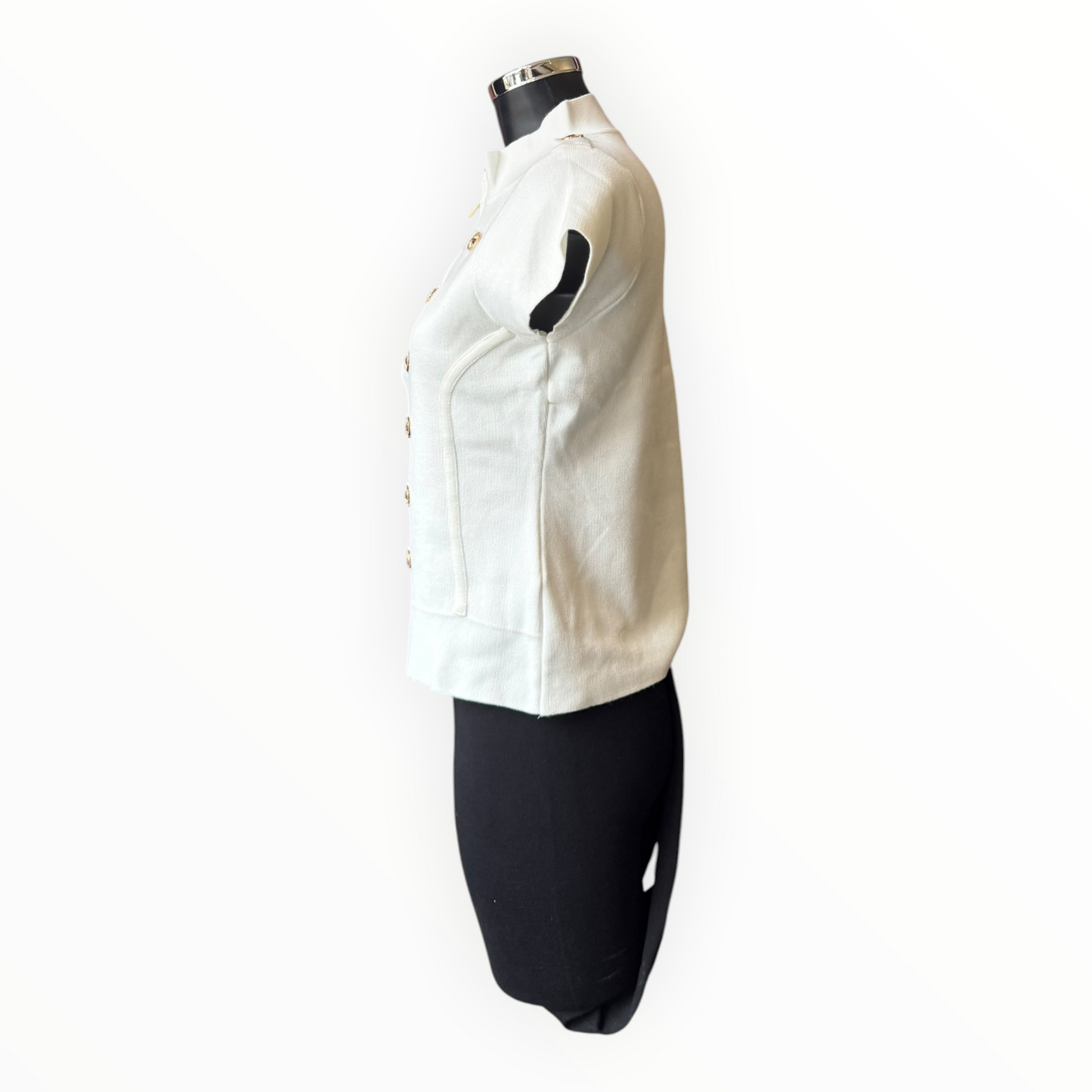 Marcia military zip top - White cap sleeve