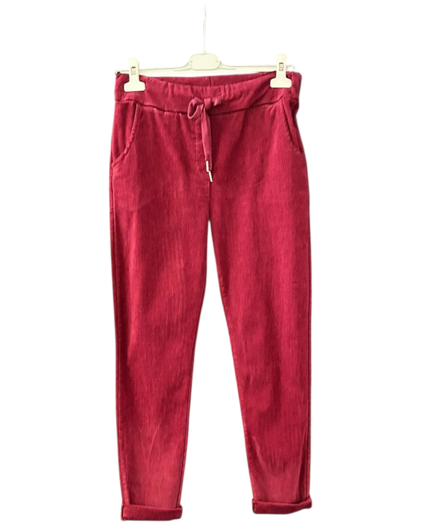 Isla super stretchy cord trousers one size - Bordeaux
