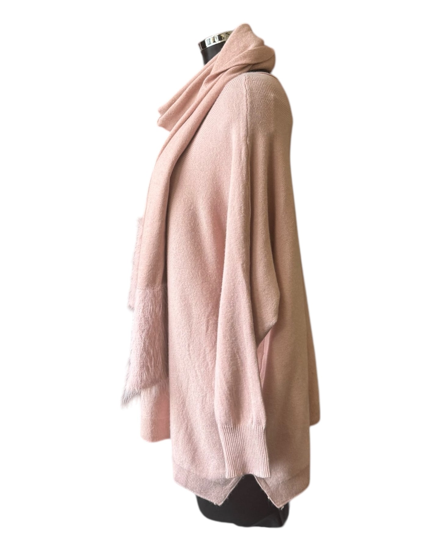 Lydia relaxed fit jumper and scarf - Pink
