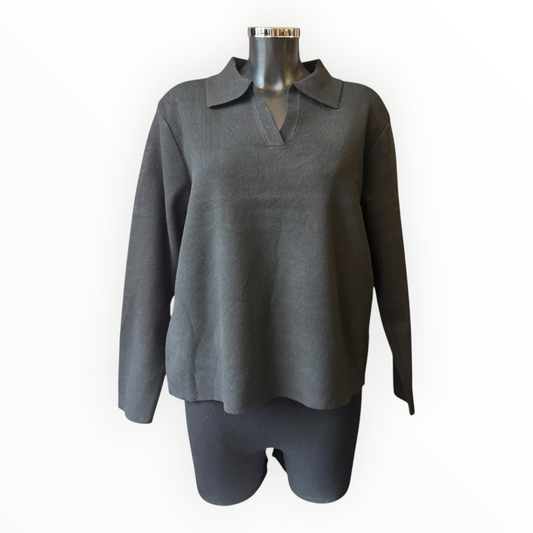 Eden collared jumper - Black