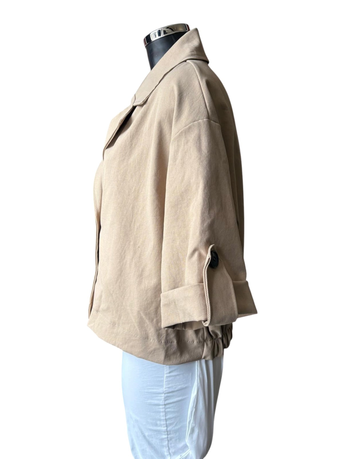 Lottie double breasted short coat - Taupe