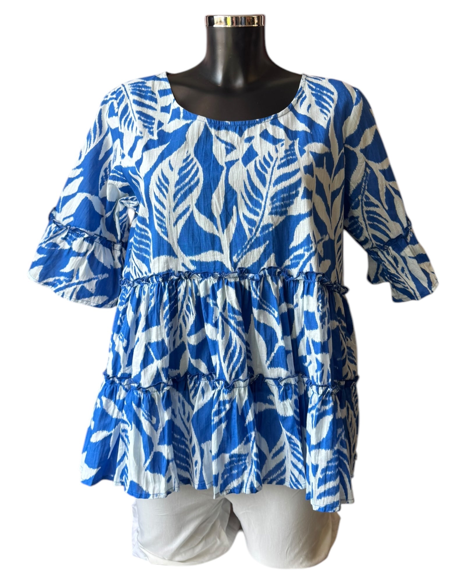 Orientique Hayman frill sleeves top