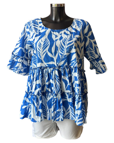 Orientique Hayman frill sleeves top
