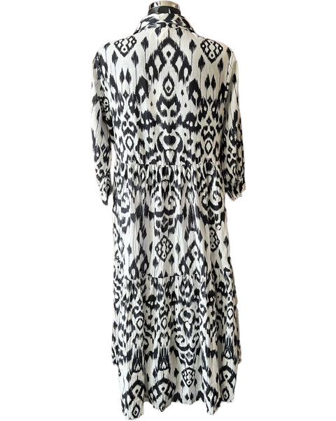 Orientique Izmir layers collar dress - Black/white