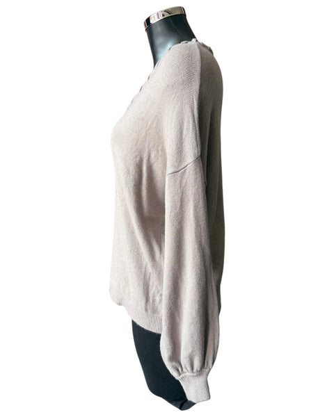 Imogen v neck super soft jumper - Taupe