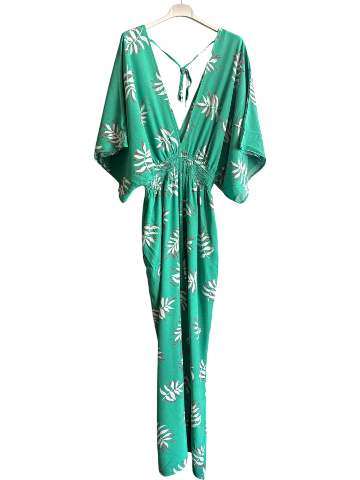 Jilly deep v jumps stripe - green palm leaf