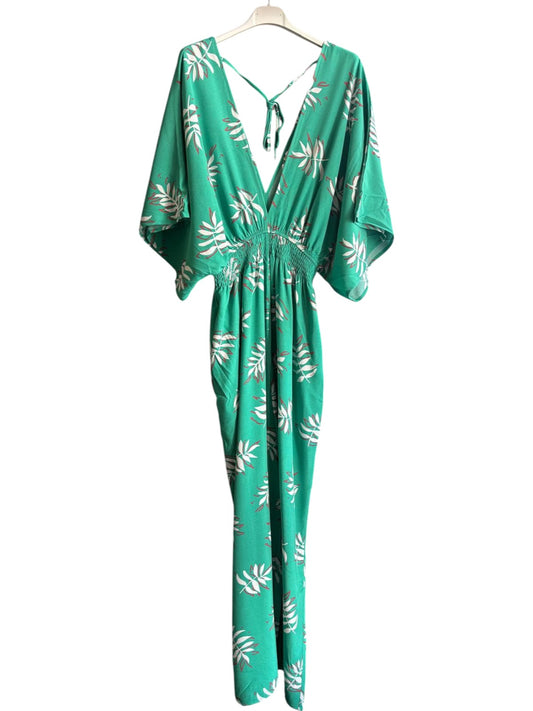 Jilly deep v jumps stripe - green palm leaf