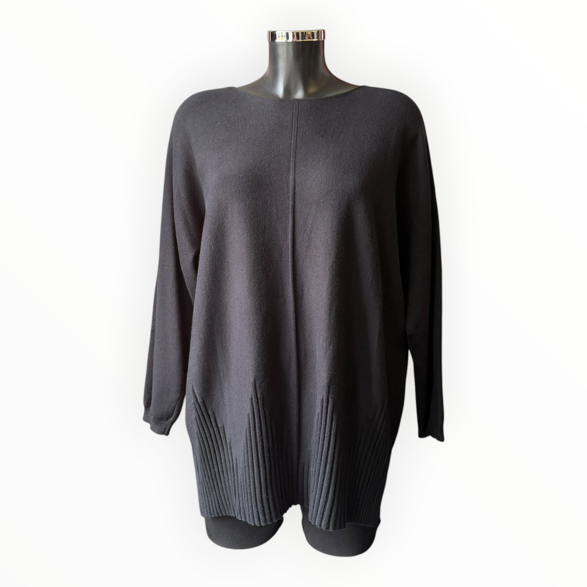 Courtney seam front jumper - Black
