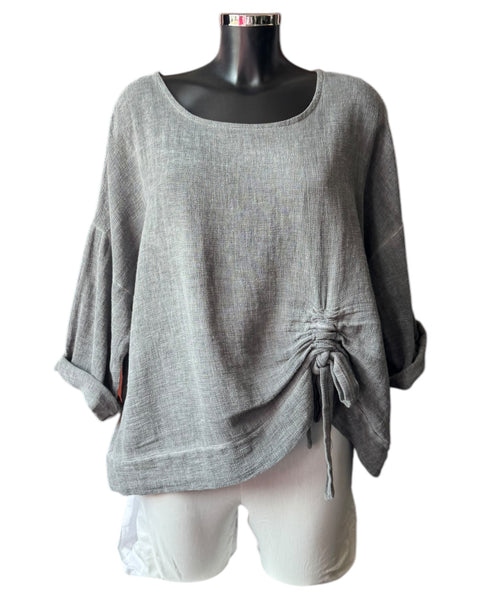 Casey range ruched side top - Grey