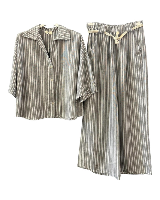 Elona striped co-ord trouser suit - Grey