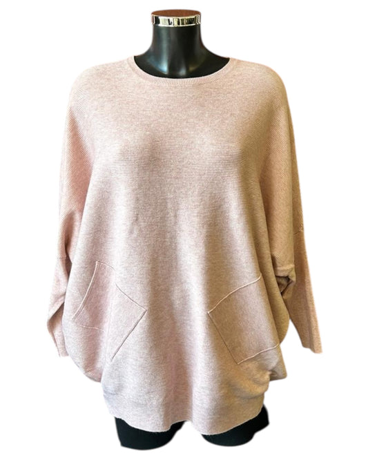 Evie plait back jumper - Pink