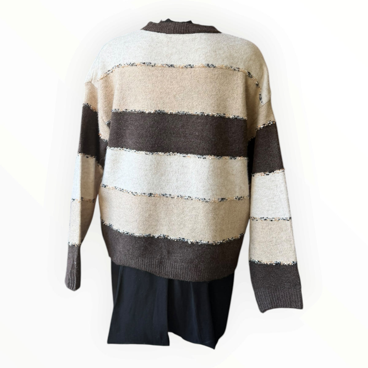 Gloria ribbon stripe jumper - Brown mix
