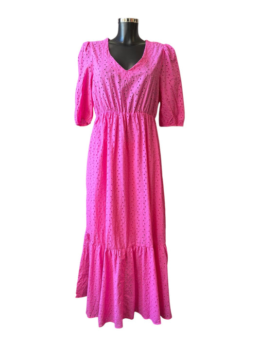 Maisie pink cotton broderie Anglais dress