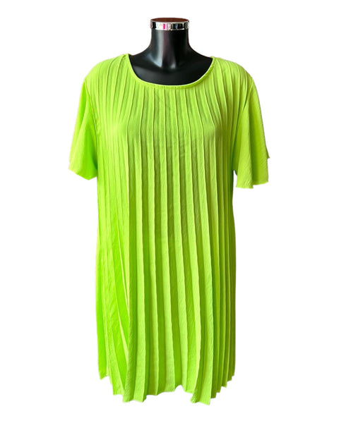 Morgan range pleated swing dress - Lime