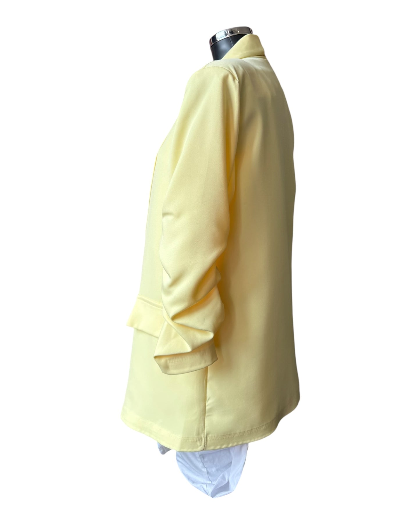 Betsy rouched sleeve blazer - Lemon