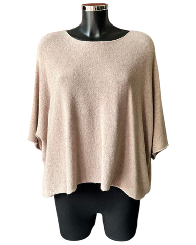 Abigail soft knit short boxy jumper - taupe