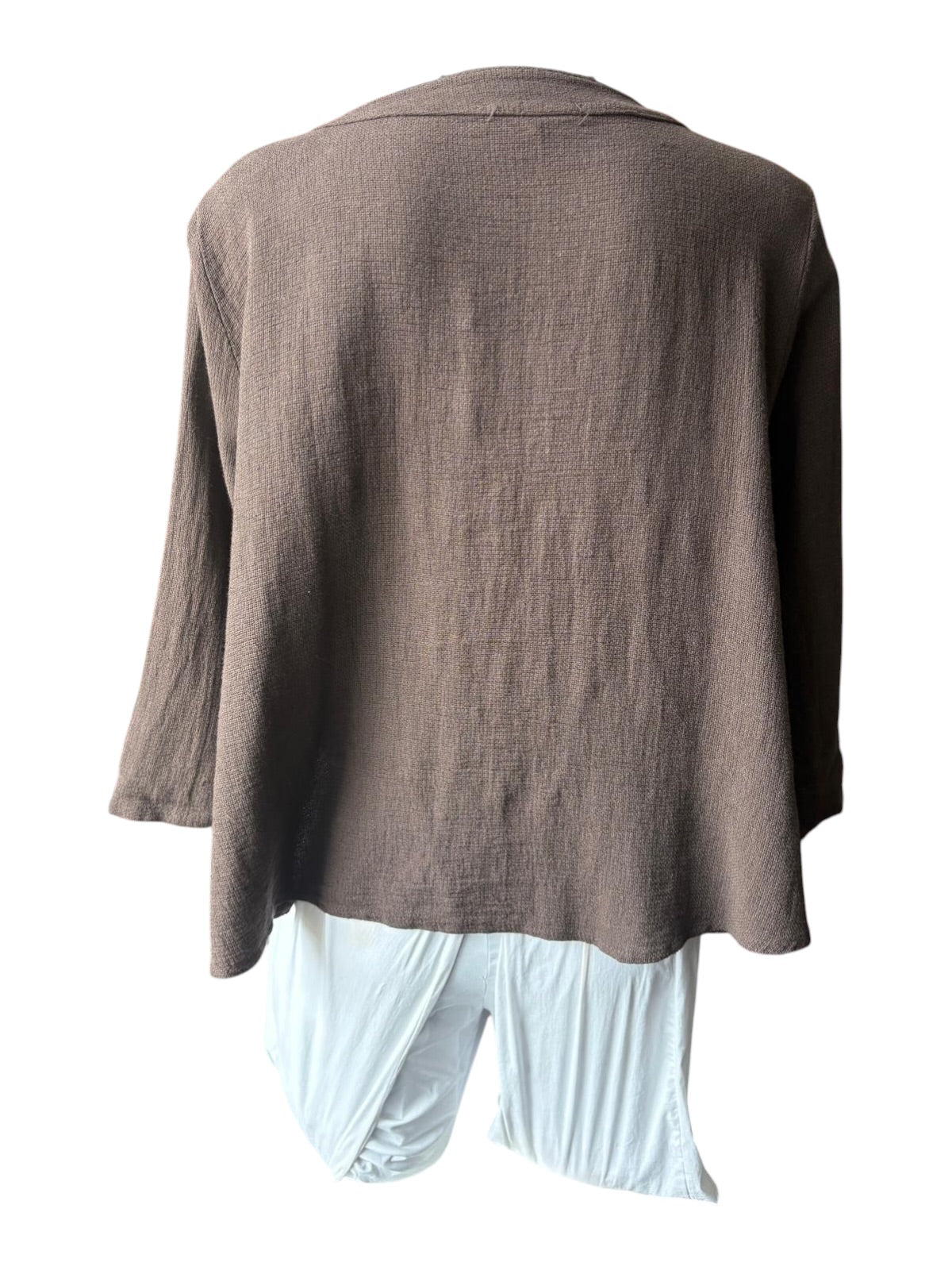 Casey range ruffle front top - Chocolate