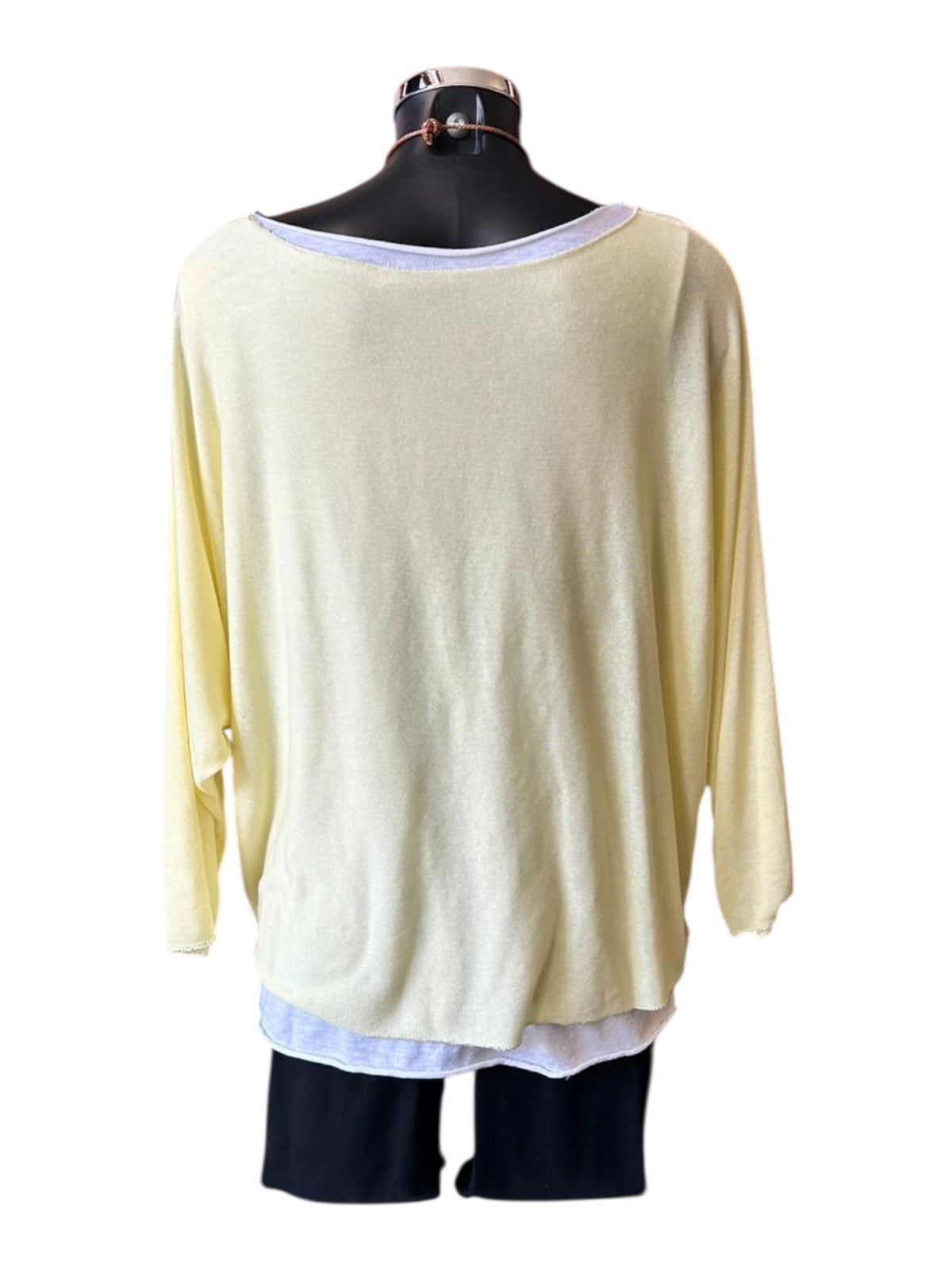 Anya 3 piece layered top set - Lemon