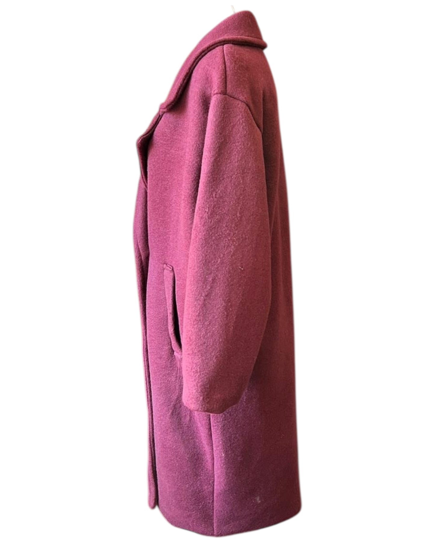 Priscilla wool feel pea coat - Bordeaux