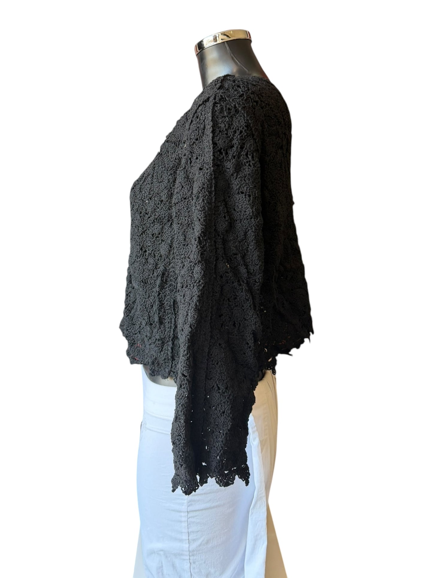 Alana crochet cardigan - Black
