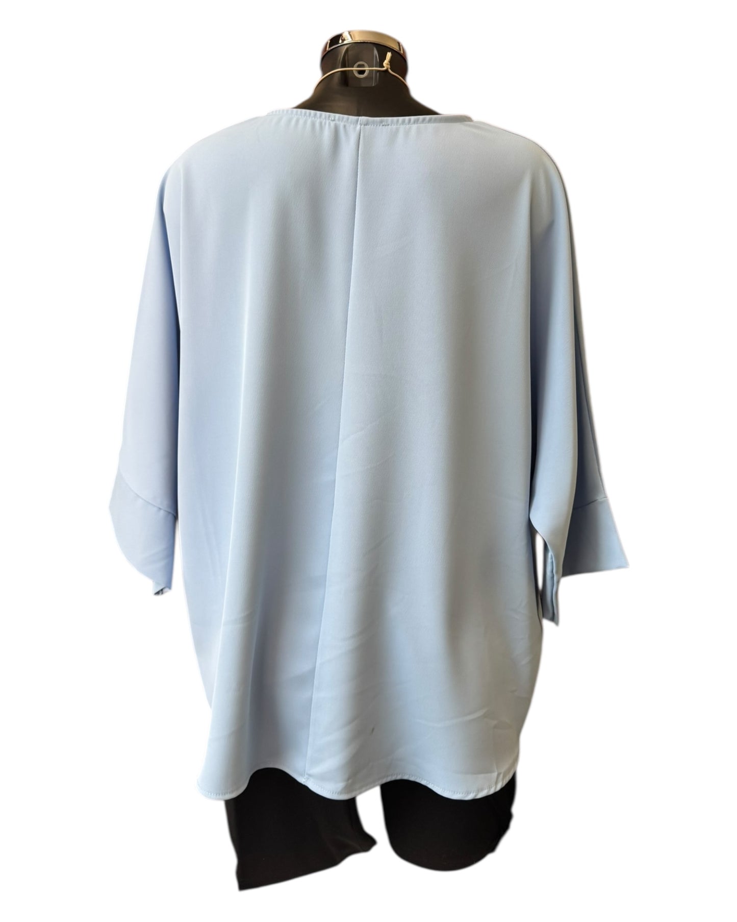 Julia batwing plain top & necklace - Blue