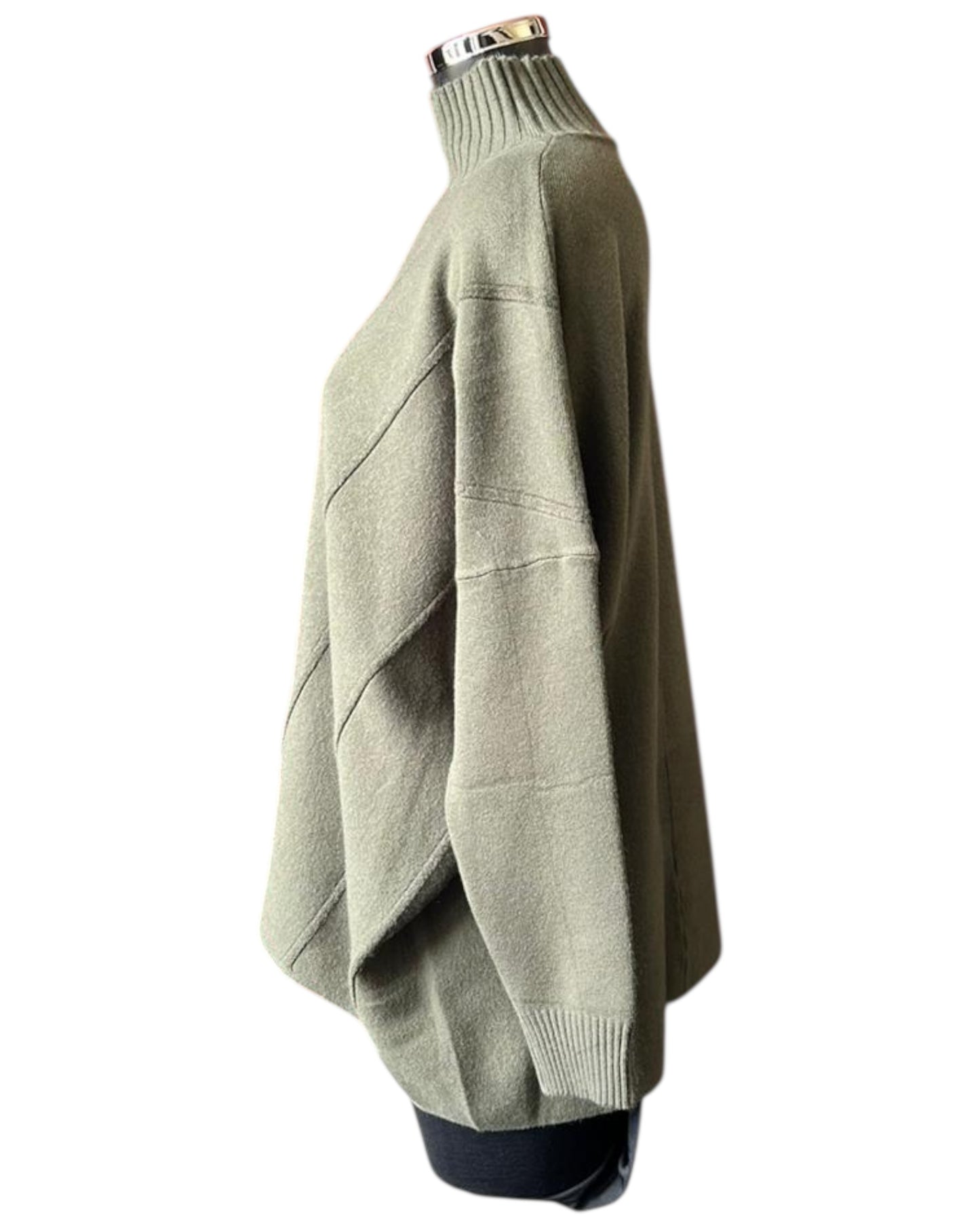 Courtney chevron knit turtle neck jumper - Khaki