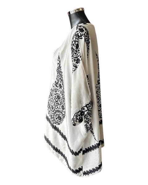 Morgan silky paisley oversized v neck top