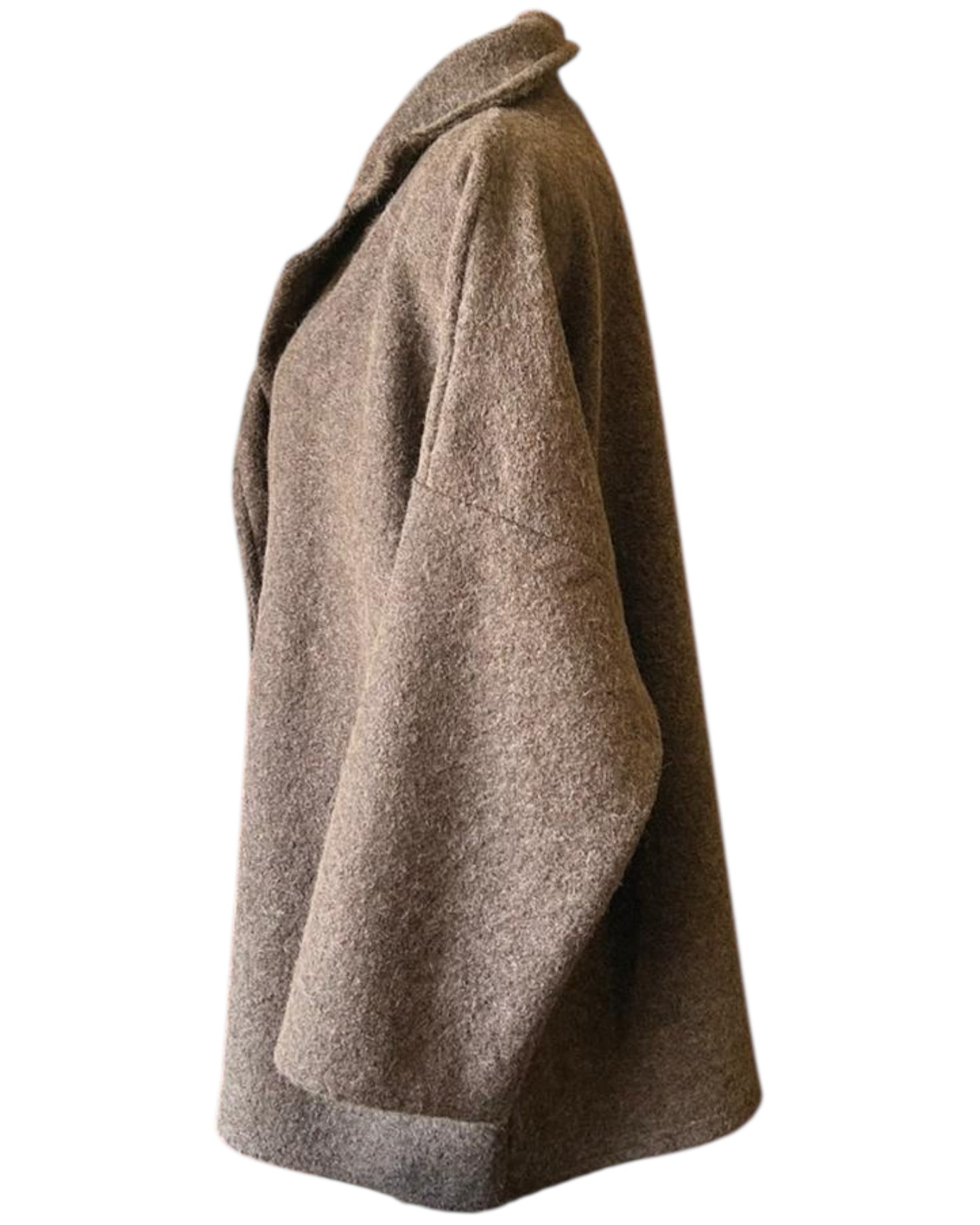 Margot oversized gold button coat - Chocolate