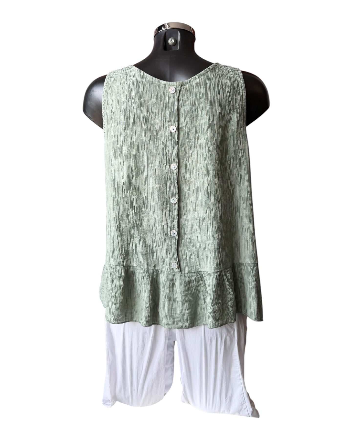 Milly range sleeveless top - Khaki