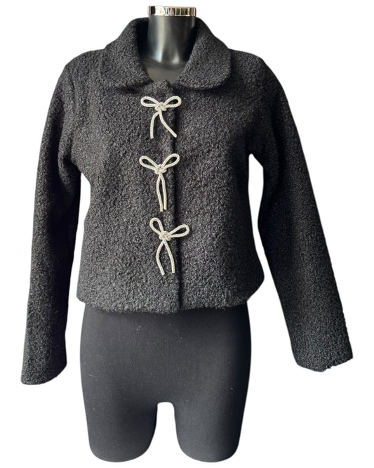 Yazz short boucle jacket - Black