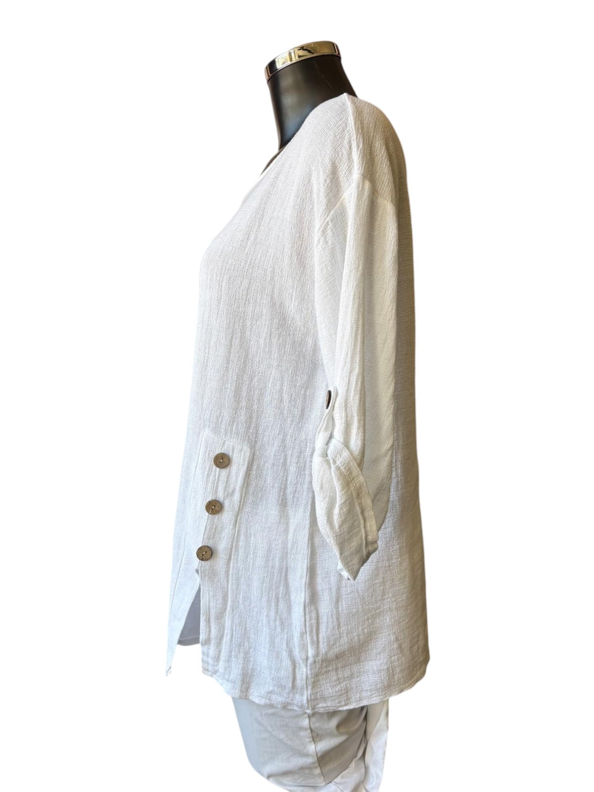 Casey range button sides top - White